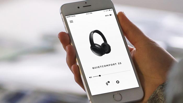Image of QC35 mobile app.