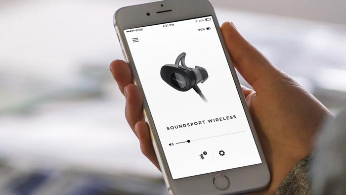 Image of Bose Connect app on mobile device.