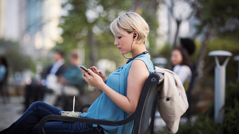 Women on park bench.