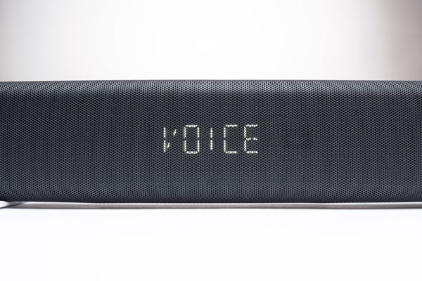Image of TVB2 front display with EQ Mode Voice