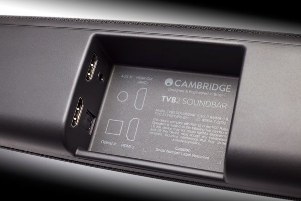 Image of TVB2 rear panel inputs