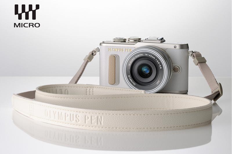 Image of Olympus E-PL8 with strap accessory