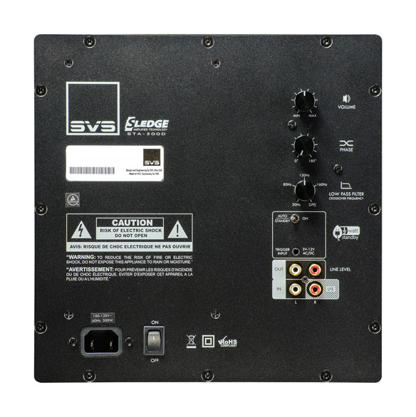 SVS 2000 subwoofer rear panel