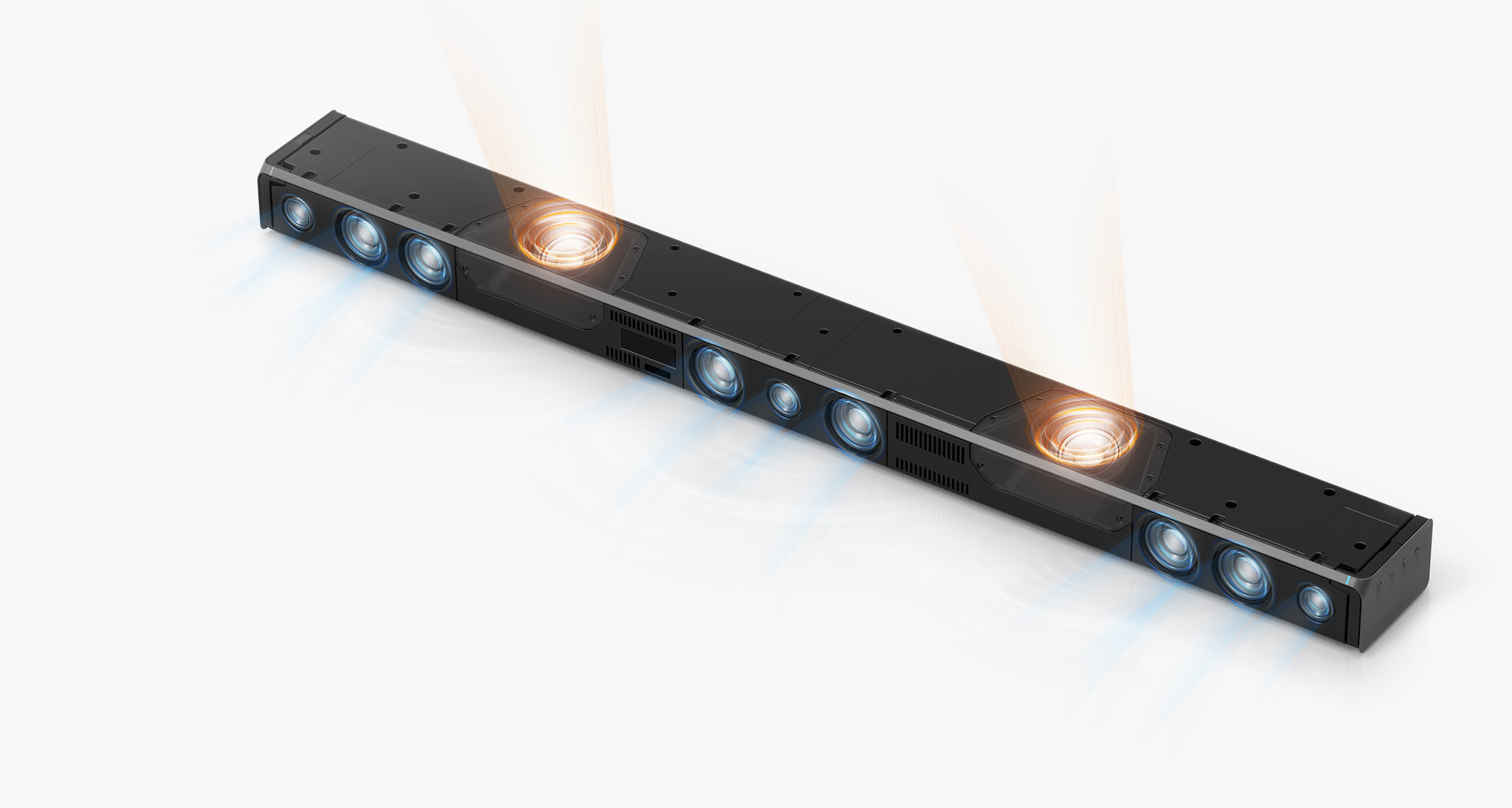 Image of HWK950 soundbar with highlight of speakers.