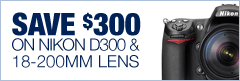 $300 Nikon D3 + Lens Offer
