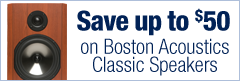 Save up to $200 on select Boston Acoustics Classic Series Speakers