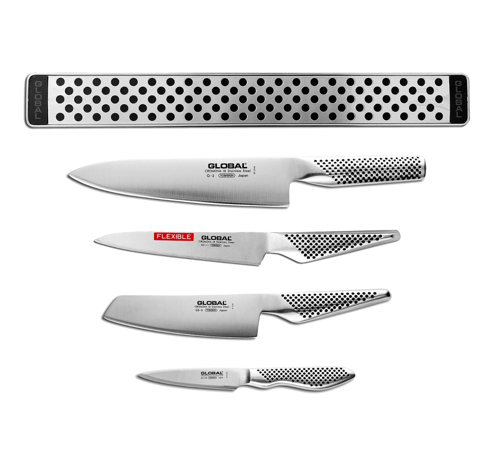 Global 5 pc. Magnetic Knife Bar Set G-251138/M30 - Picture 1 of 1