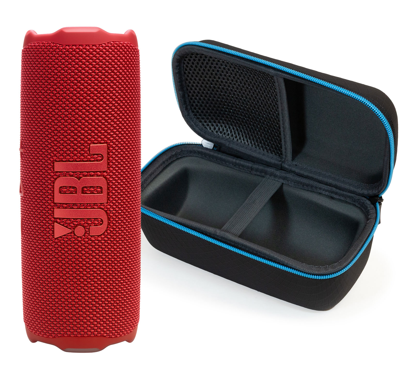 Bluetooth-колонка JBL FLIP 7 и divvi! Комплект жесткого футляра премиум-класса - Красный