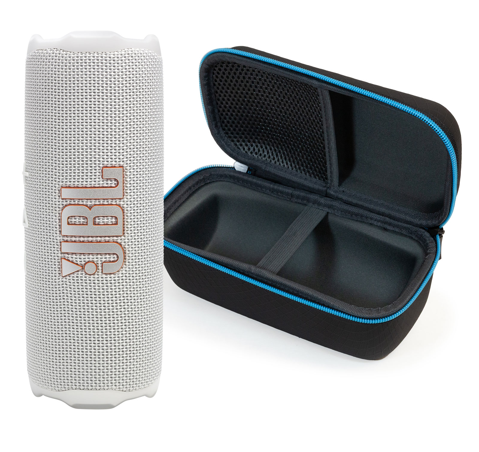 Bluetooth-колонка JBL FLIP 7 и divvi! Комплект жесткого футляра премиум-класса - Белый